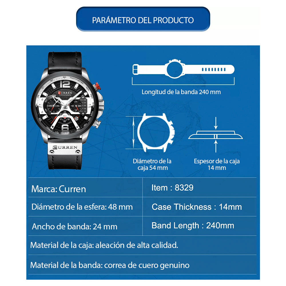 Reloj Curren 8329+ Tarjet de Garantía NU